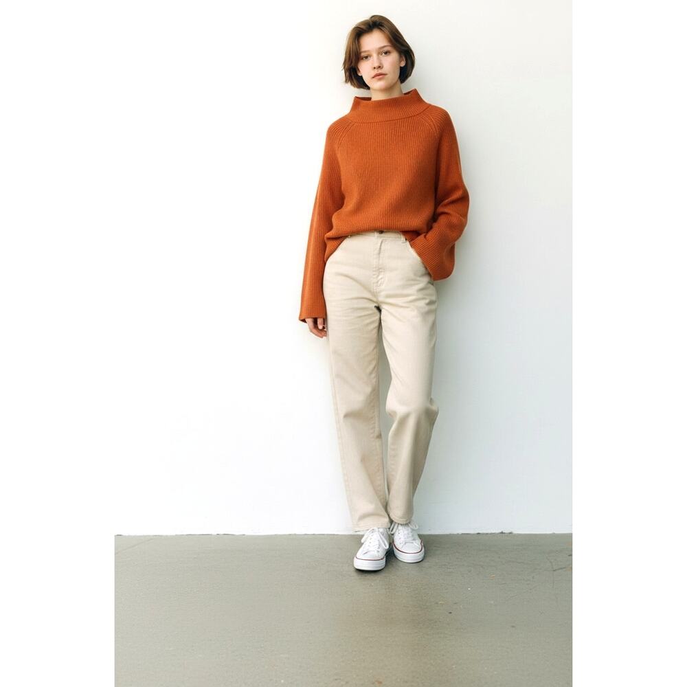 Zanzea Quarter Zip Orange Sweater XL